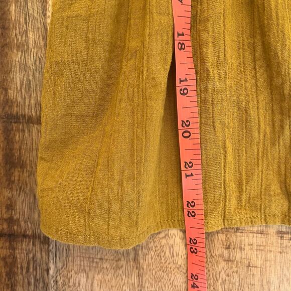 Madewell Lucie Smocked Peplum Top Size 4 Milkmaid Cottage Cotton Mustard Yellow - Picture 8 of 8